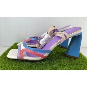 Vivianly Womens Multicolor Strappy Block Heel Sandals - Size 7.5